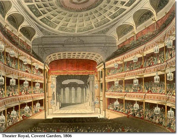 Interior Theater with boxes on the sides and the pit with benches
