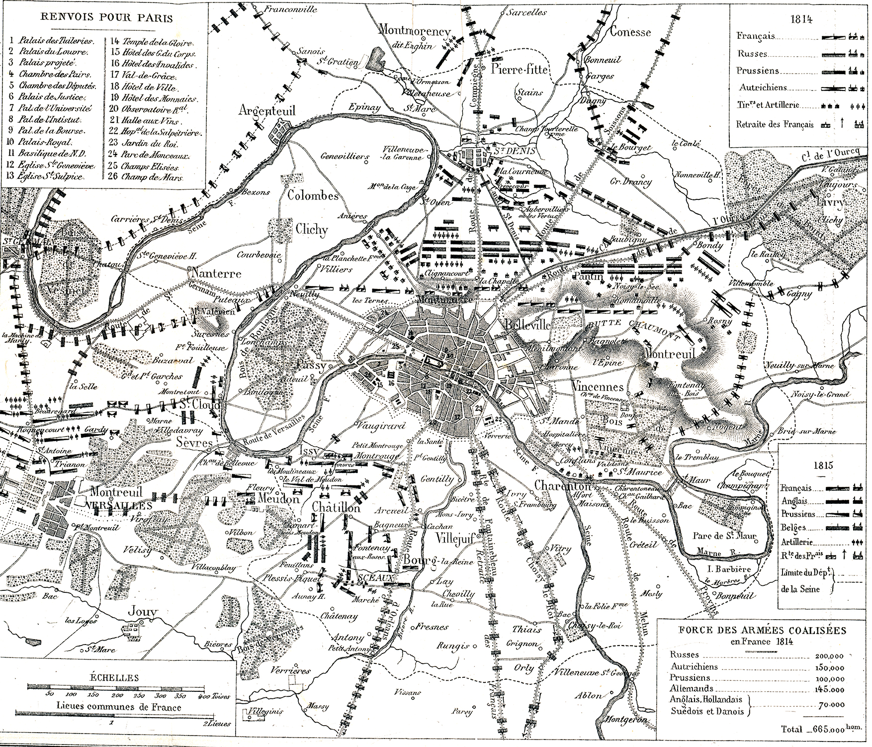 Paris General Plan 1814 to 1815